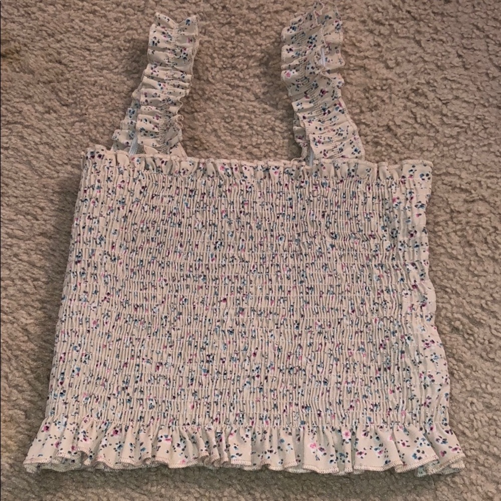 Ruffled strap and bottom crop top